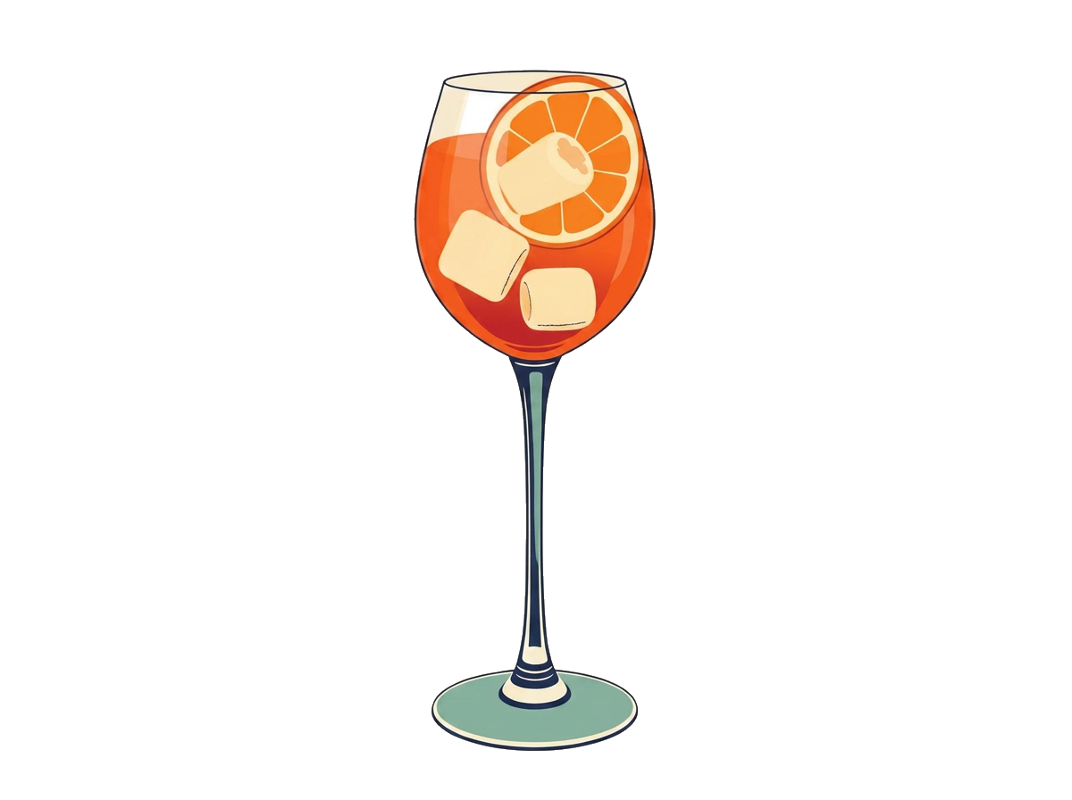 Aperol Spritz cocktail illustration