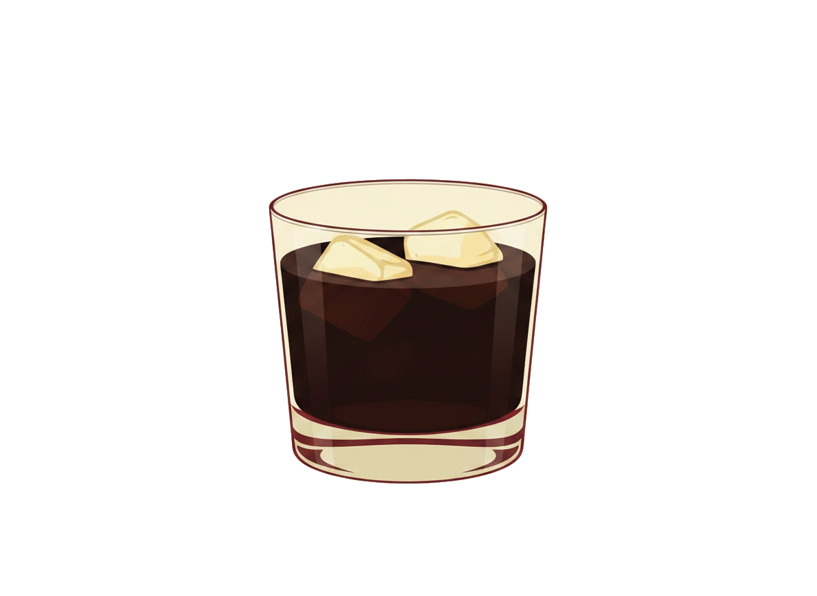 Black Russian cocktail illustration