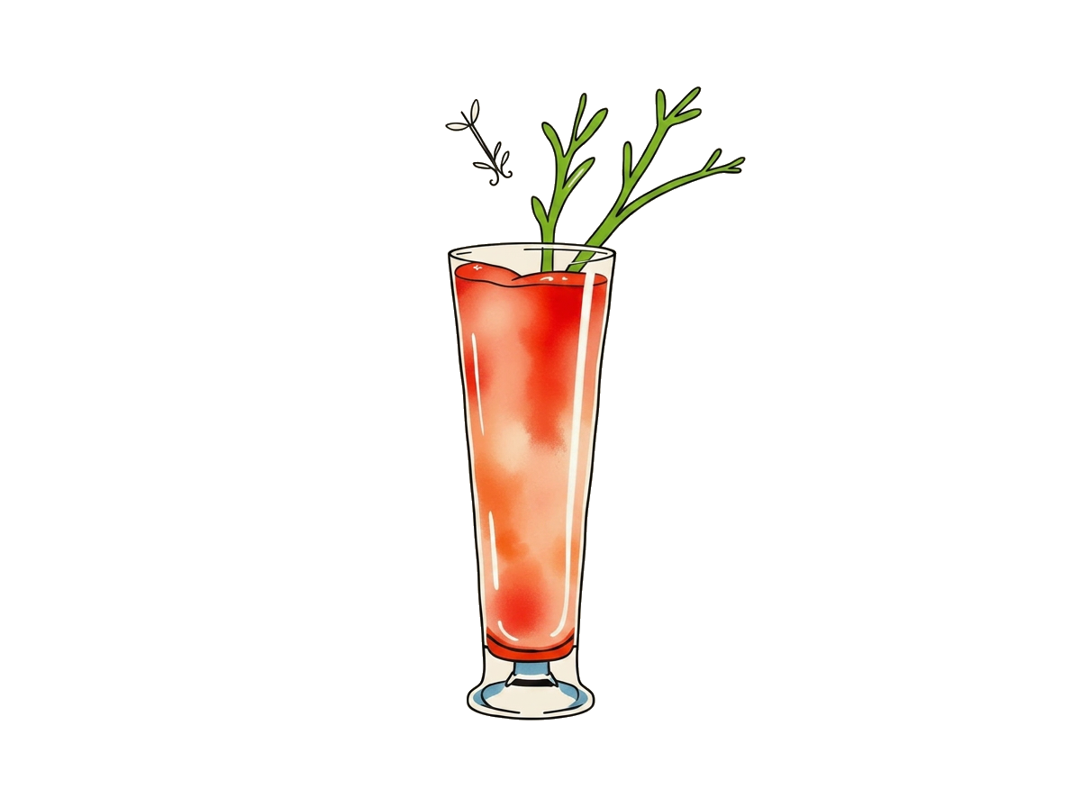 Bloody Mary cocktail illustration