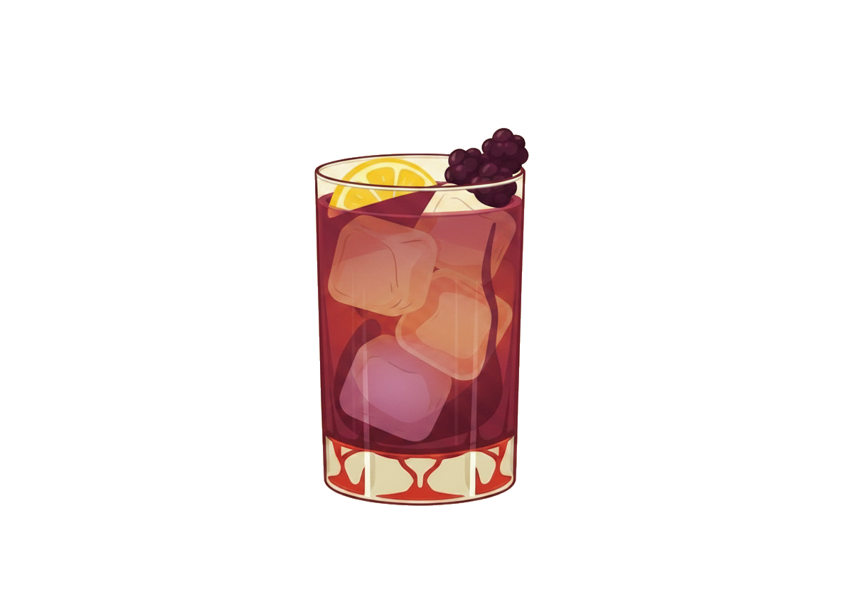 Bramble cocktail illustration