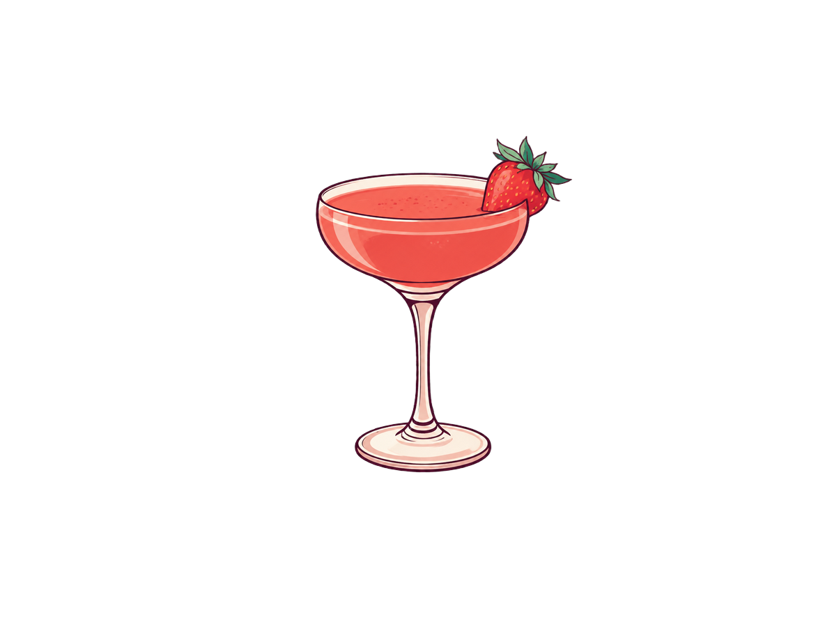 Strawberry Daiquiri cocktail illustration