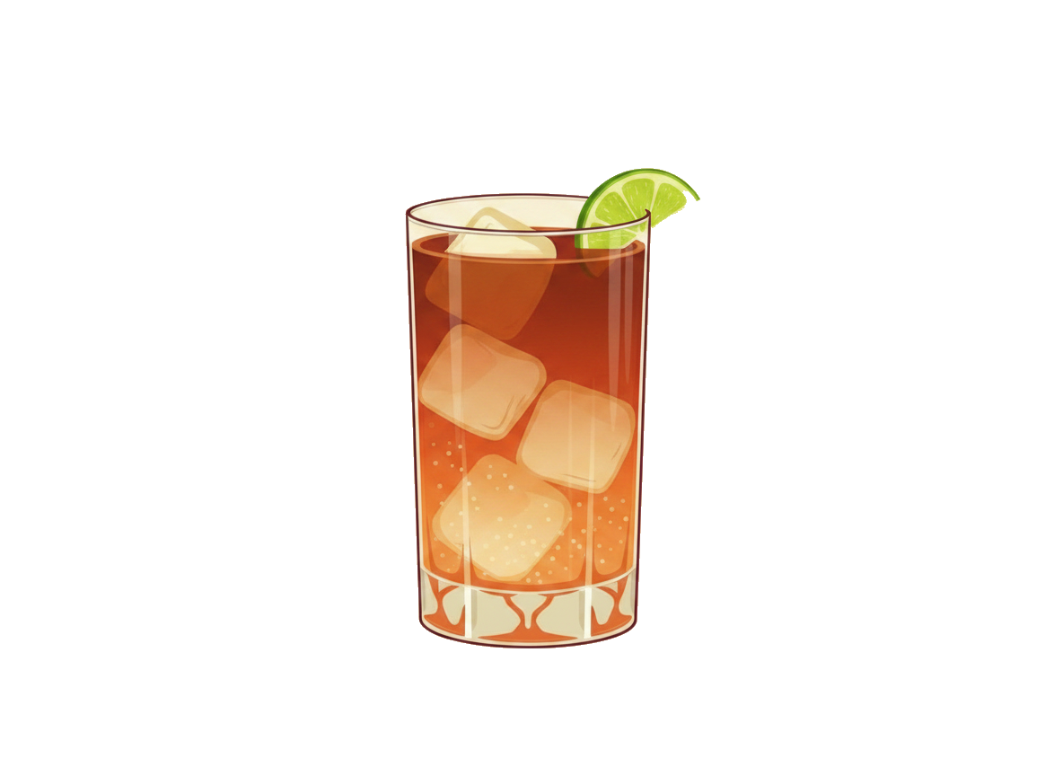 Dark 'n' Stormy cocktail illustration
