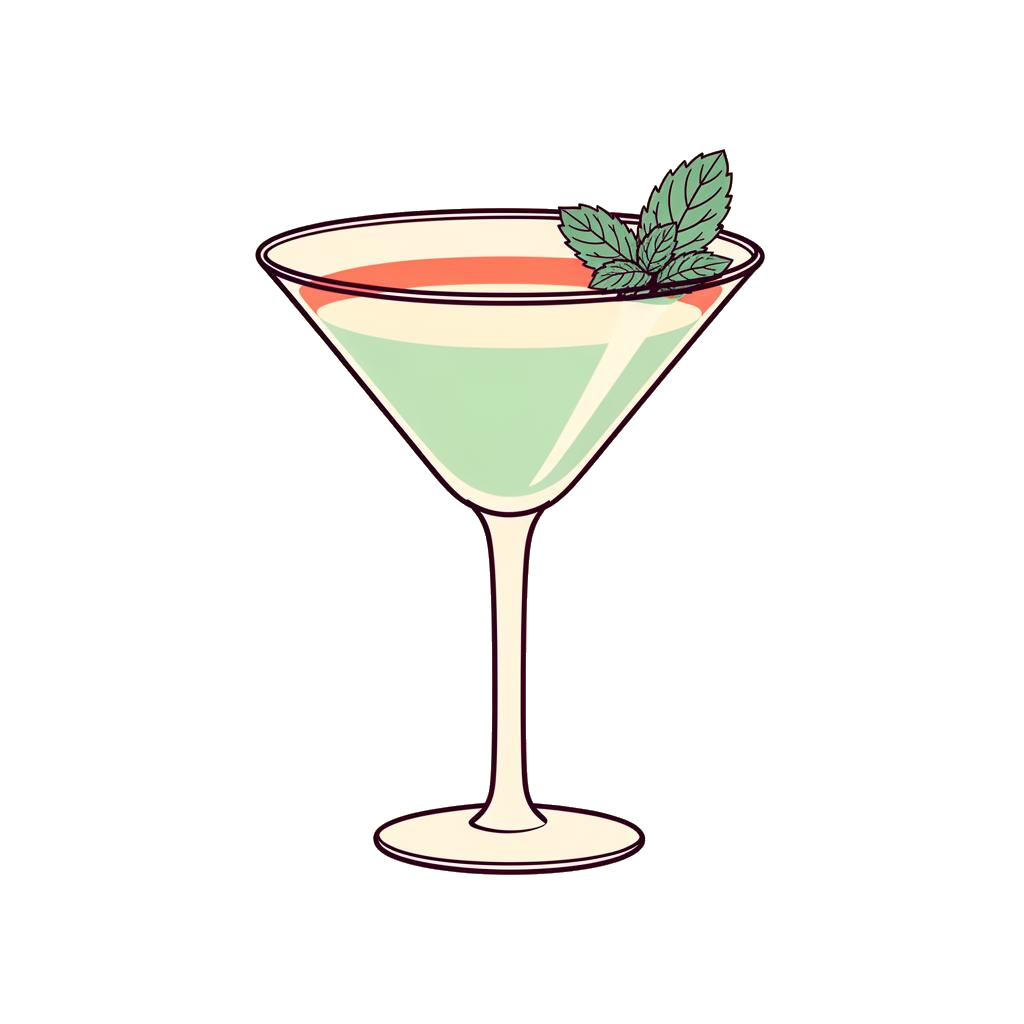 Grasshopper cocktail illustration