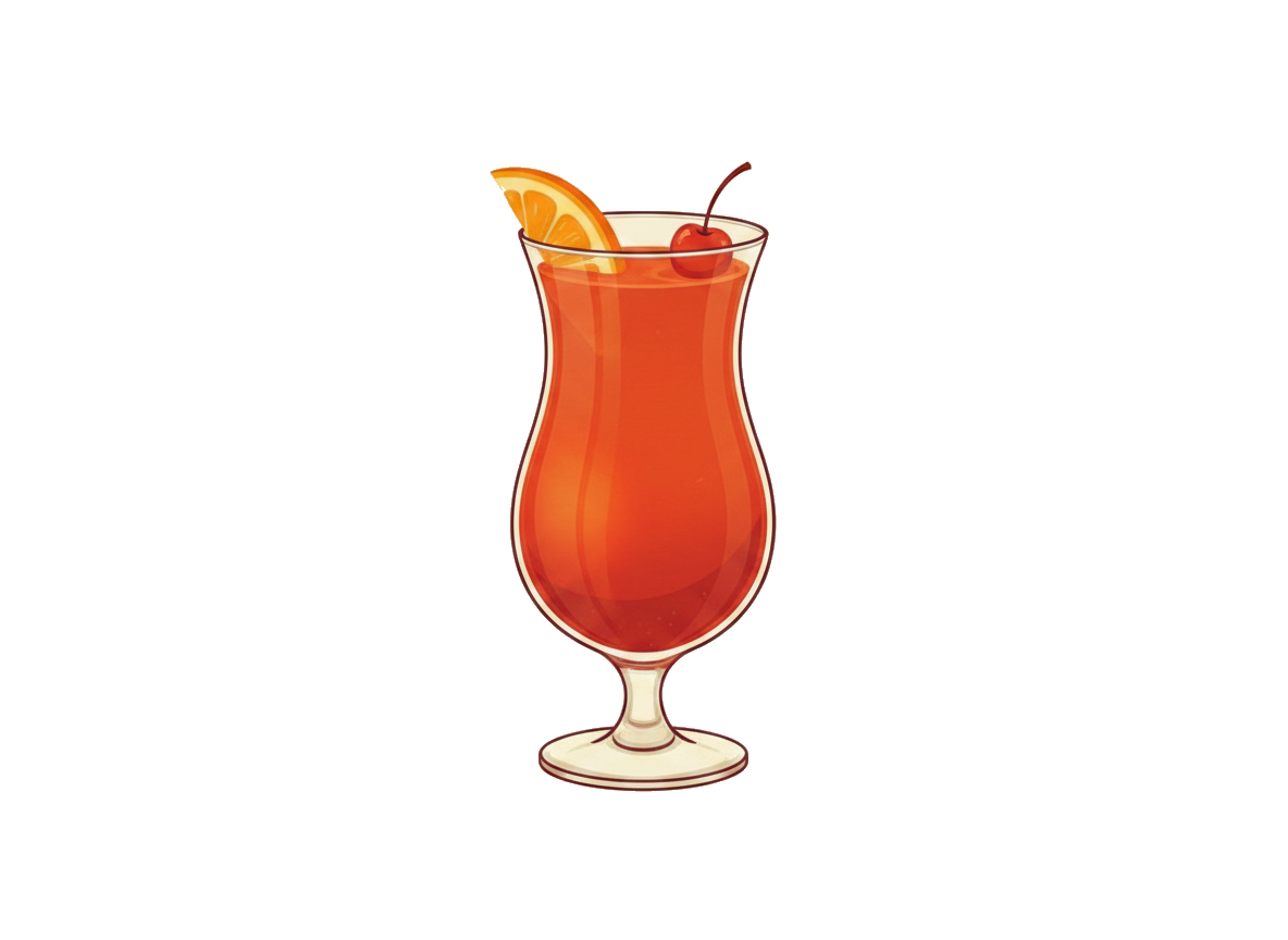 Hurricane cocktail illustration