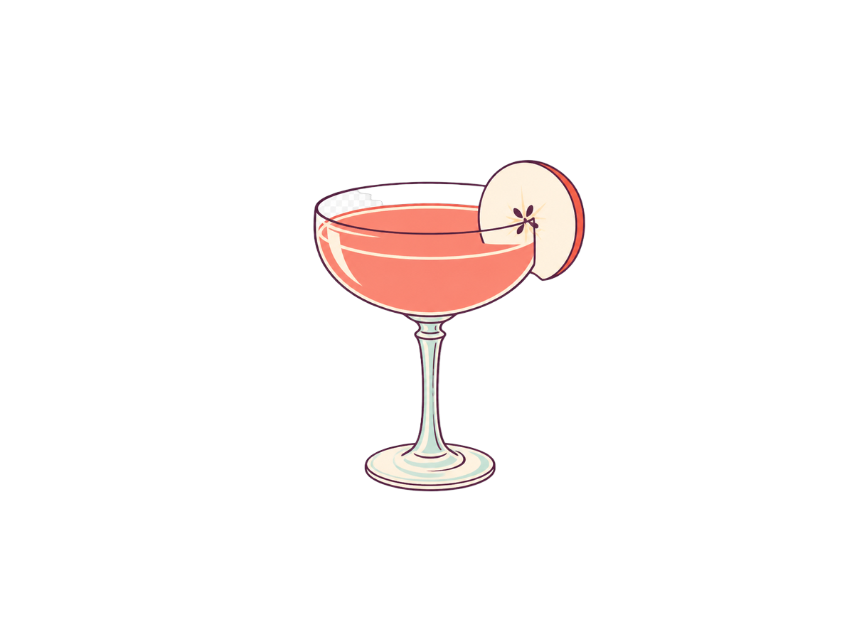 Jack Rose cocktail illustration