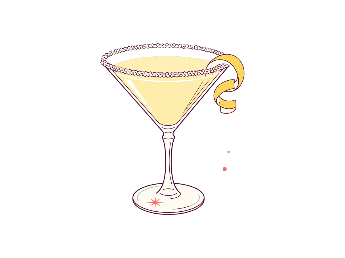 Lemon Drop Martini cocktail illustration