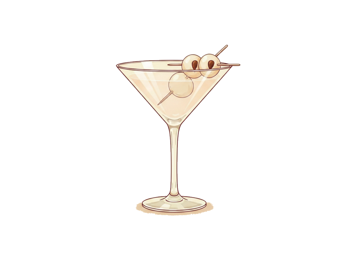 Lychee Martini cocktail illustration