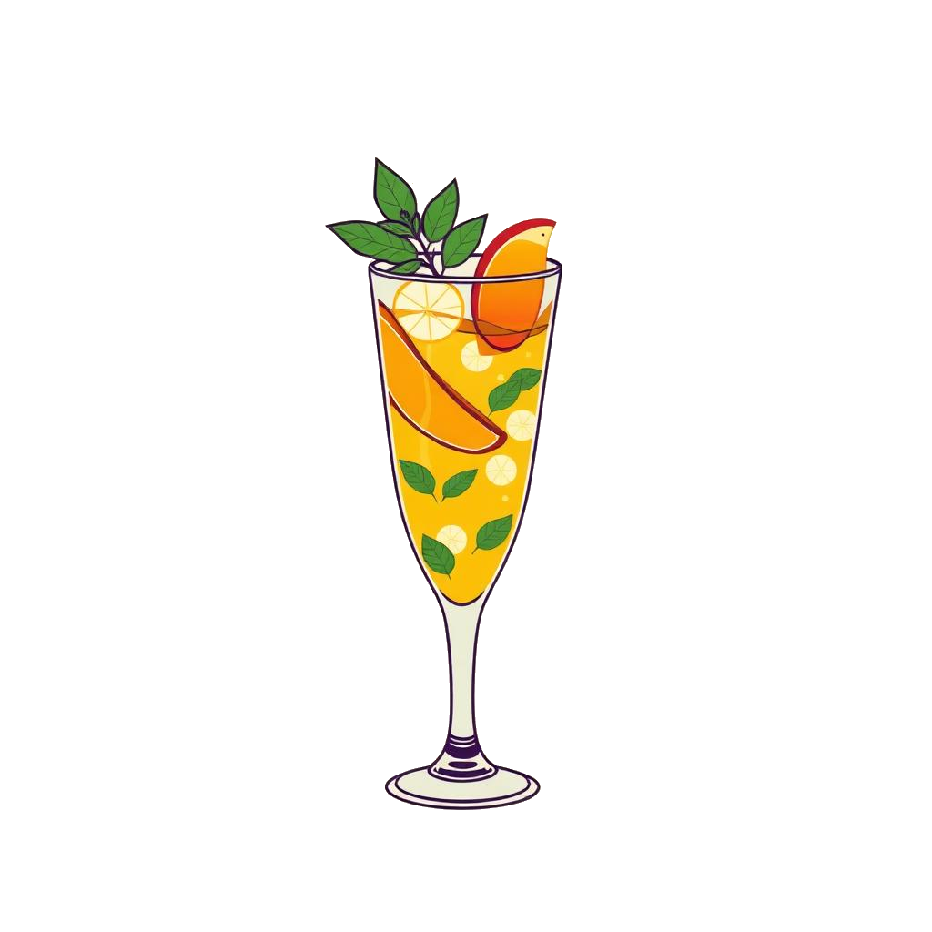 Mango Mojito cocktail illustration