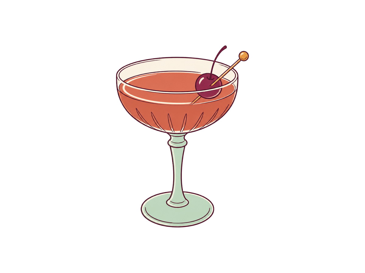 Manhattan cocktail illustration
