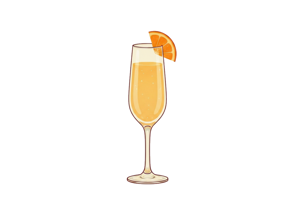 Mimosa cocktail illustration