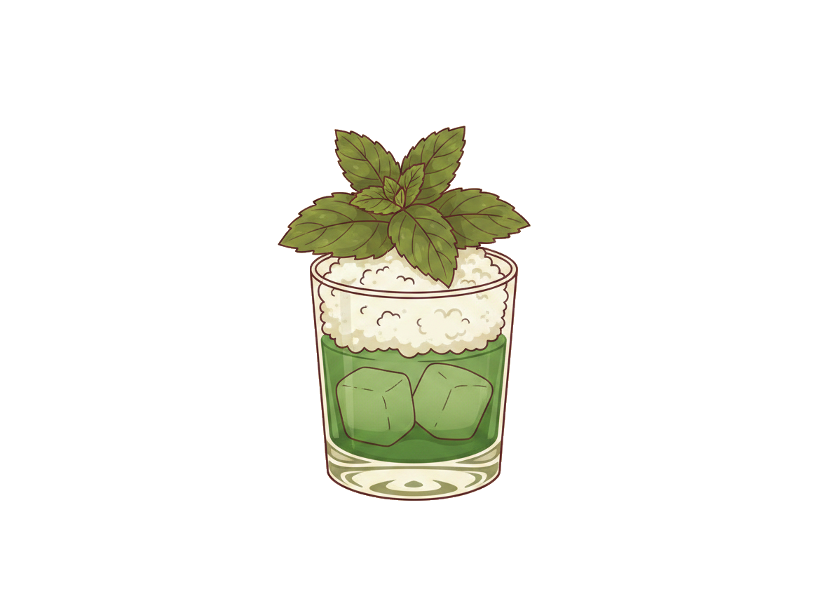 Mint Julep cocktail illustration