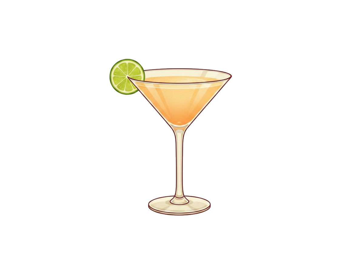Naked and Famous cocktail illustration
