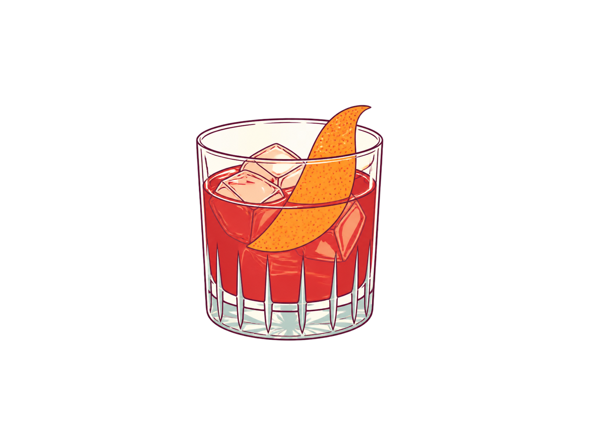 Negroni cocktail illustration