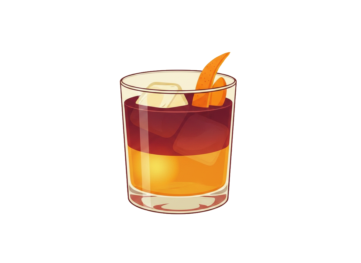 New York Sour cocktail illustration