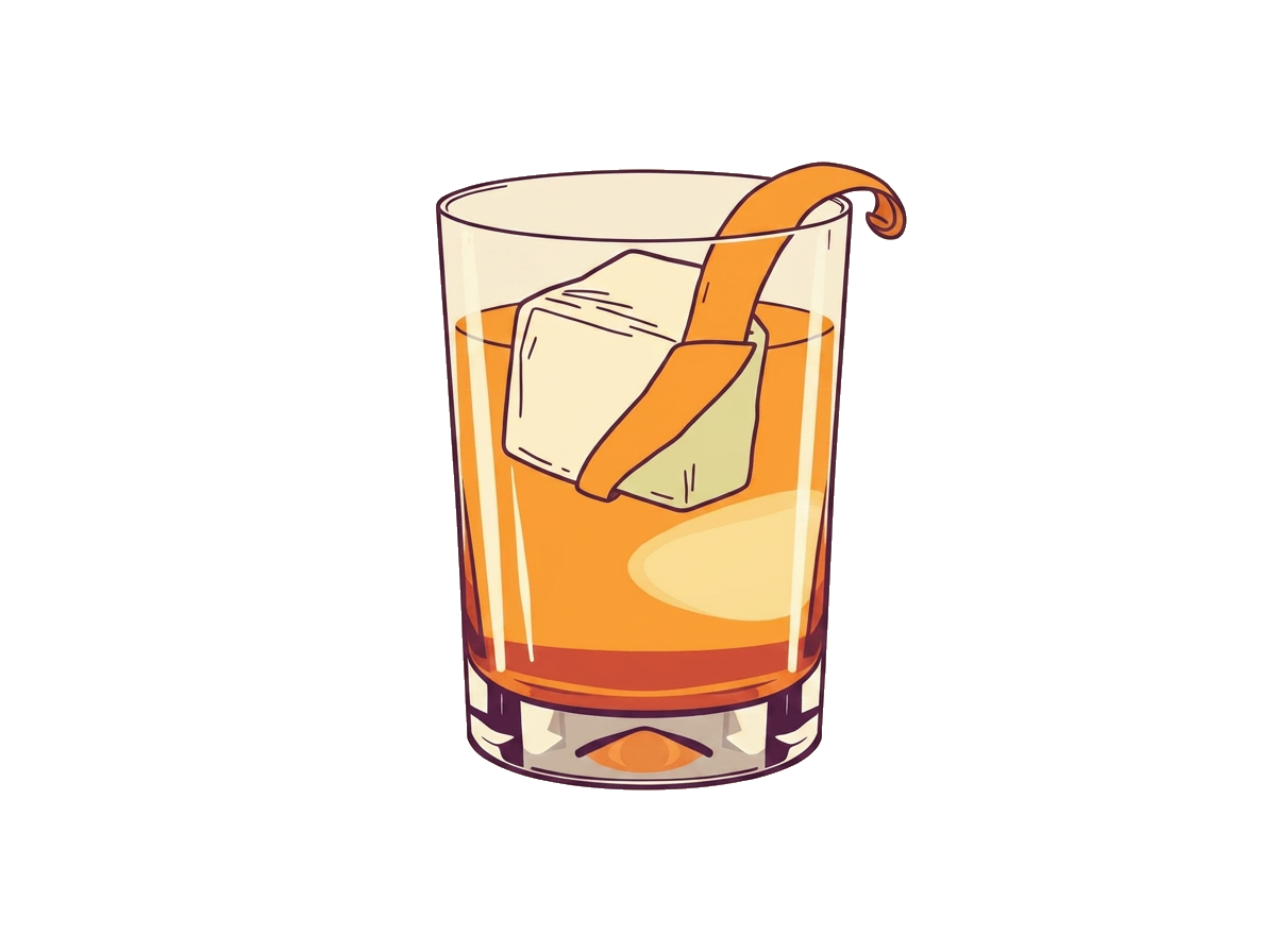 Old Fashioned cocktail illustration
