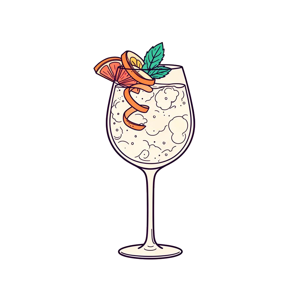 Ouzo Spritz cocktail illustration