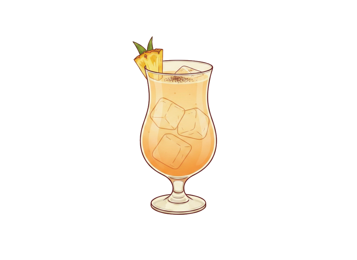 Painkiller cocktail illustration