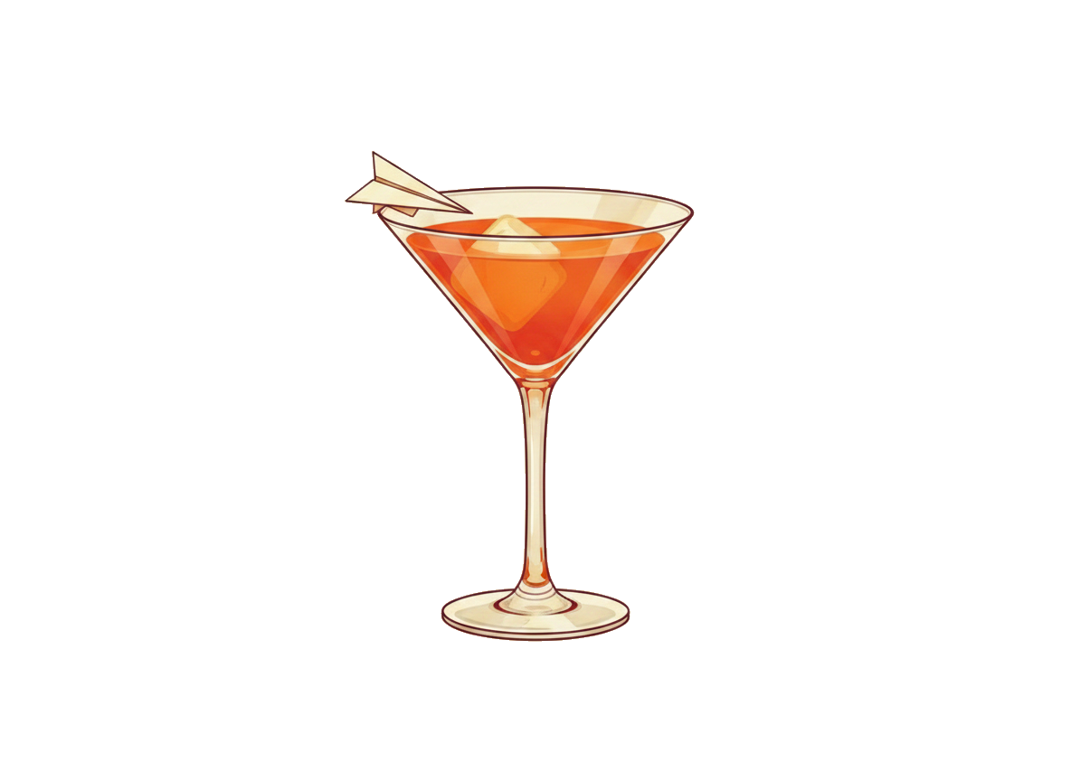 Paper Plane cocktail illustration