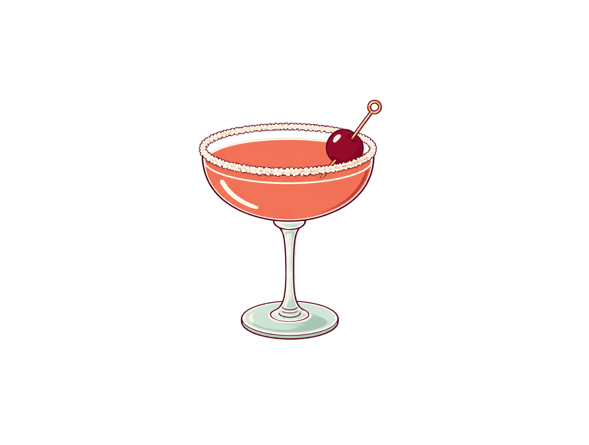Peach Belle cocktail illustration