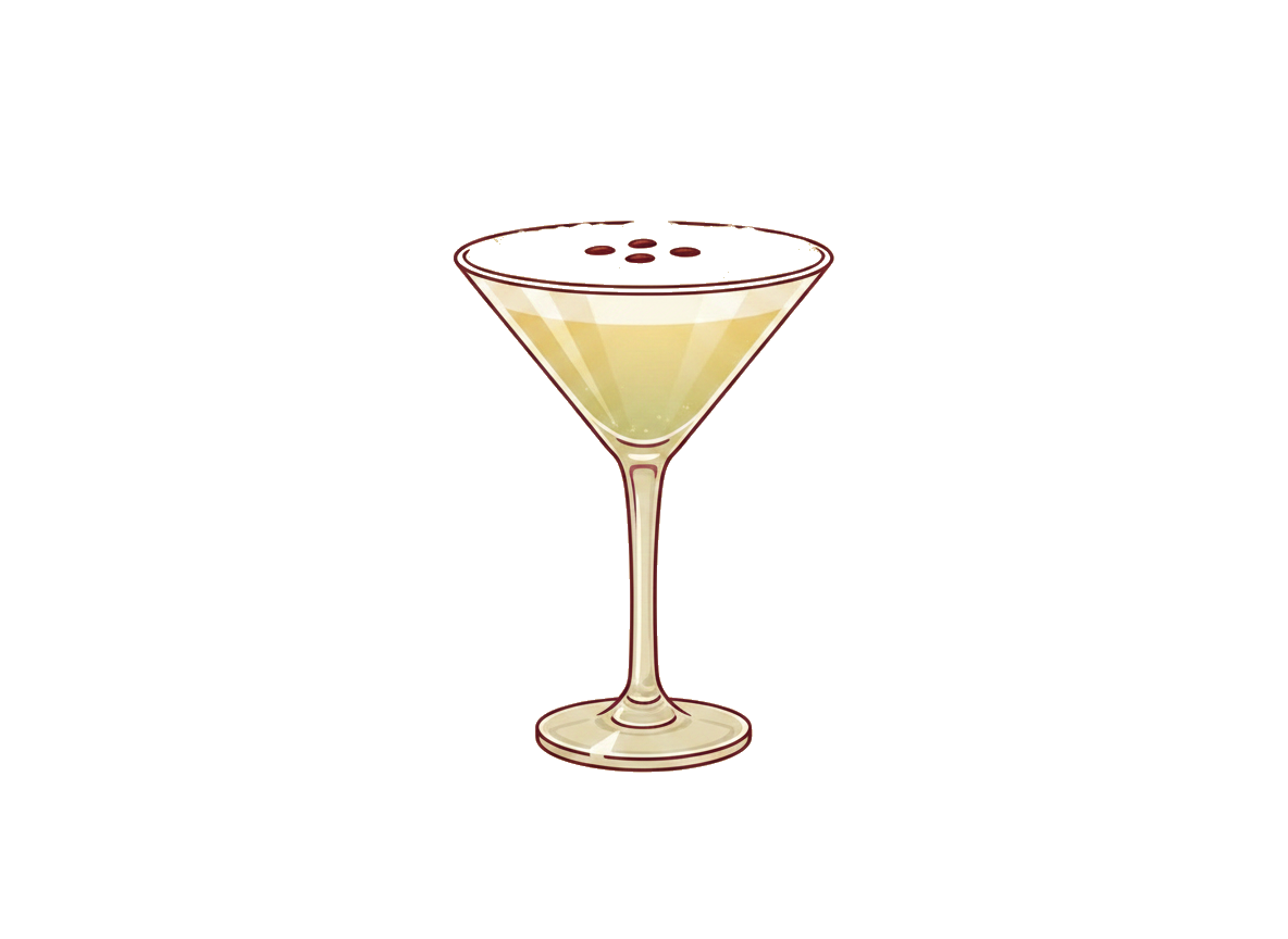 Pisco Sour cocktail illustration