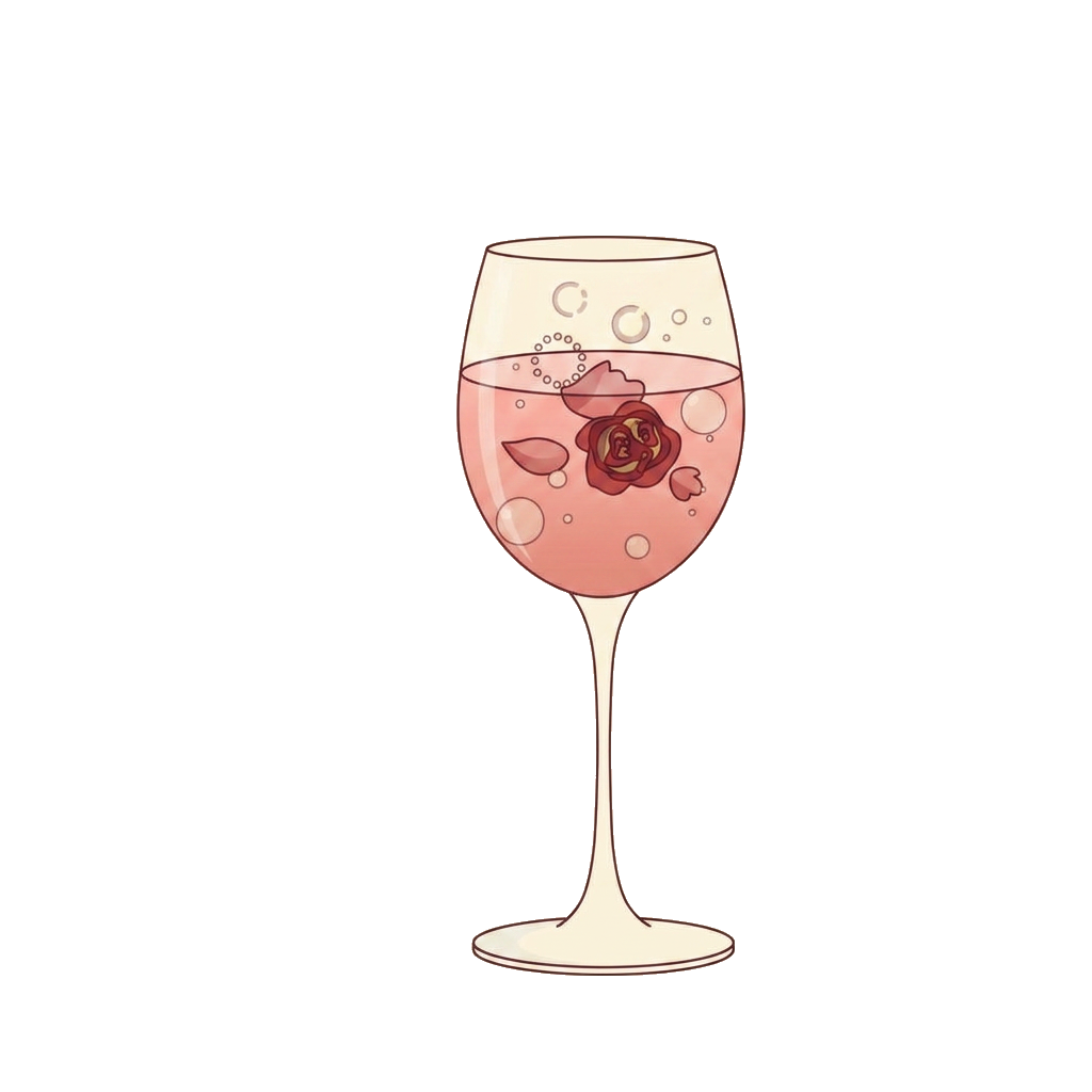 Rose Cardamom Spritz cocktail illustration