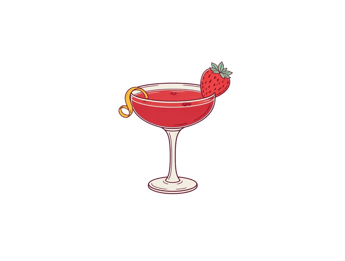 Ruby Diva cocktail illustration