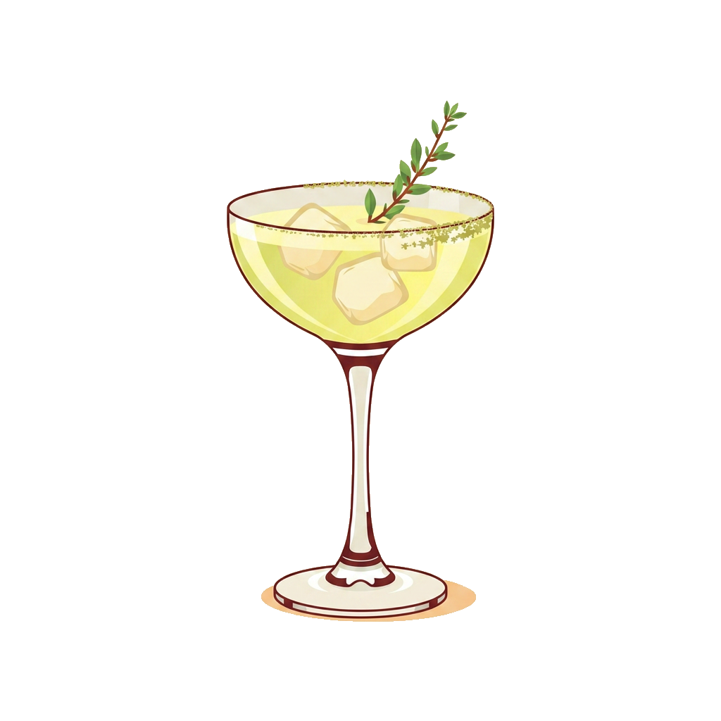 Za'atar Gimlet cocktail illustration